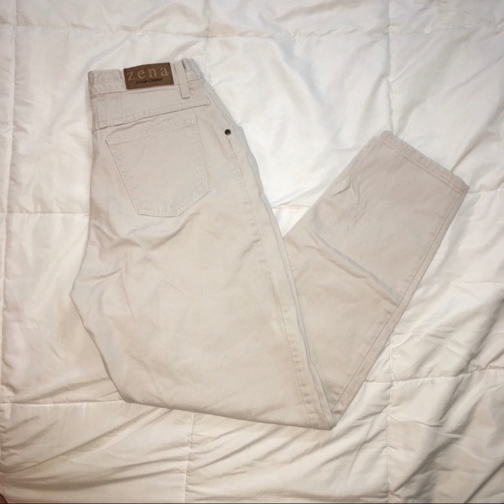 Vintage 1990s Zena beige high waisted mom jeans